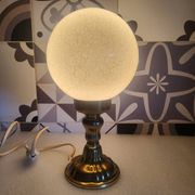 Lampe globe oeuf craquelé à poser, vintage, 1960-70