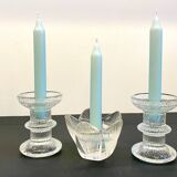 Vintage-style crystal candlesticks in the style of LITTLA