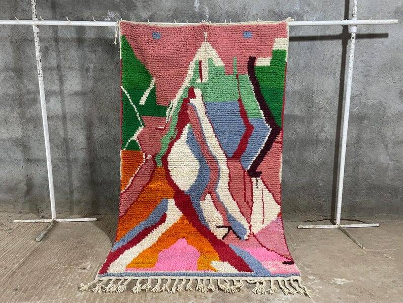 Wool Beni Ourain Rug,custom moroccan rug 150/250cm