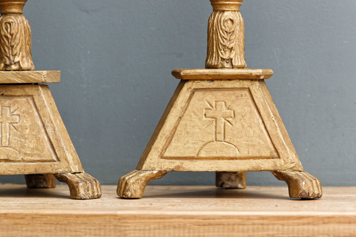 Pair of wooden candle spades, 18th century