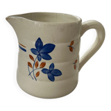 Gien pottery pitcher hand painted