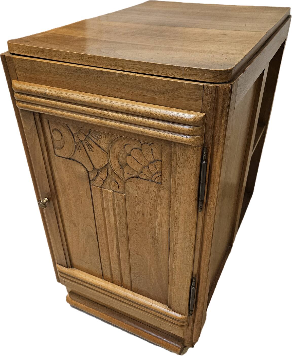 Meuble bout de canapé droit gauche -bois massif merisier- Art Déco