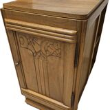 Meuble bout de canapé droit gauche -bois massif merisier- Art Déco