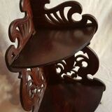 Corner shelf in mahogany carved Art Nouveau period XIX
