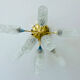 vintage lamp ceiling lamp, 50 years, brass glass, blue beige gold