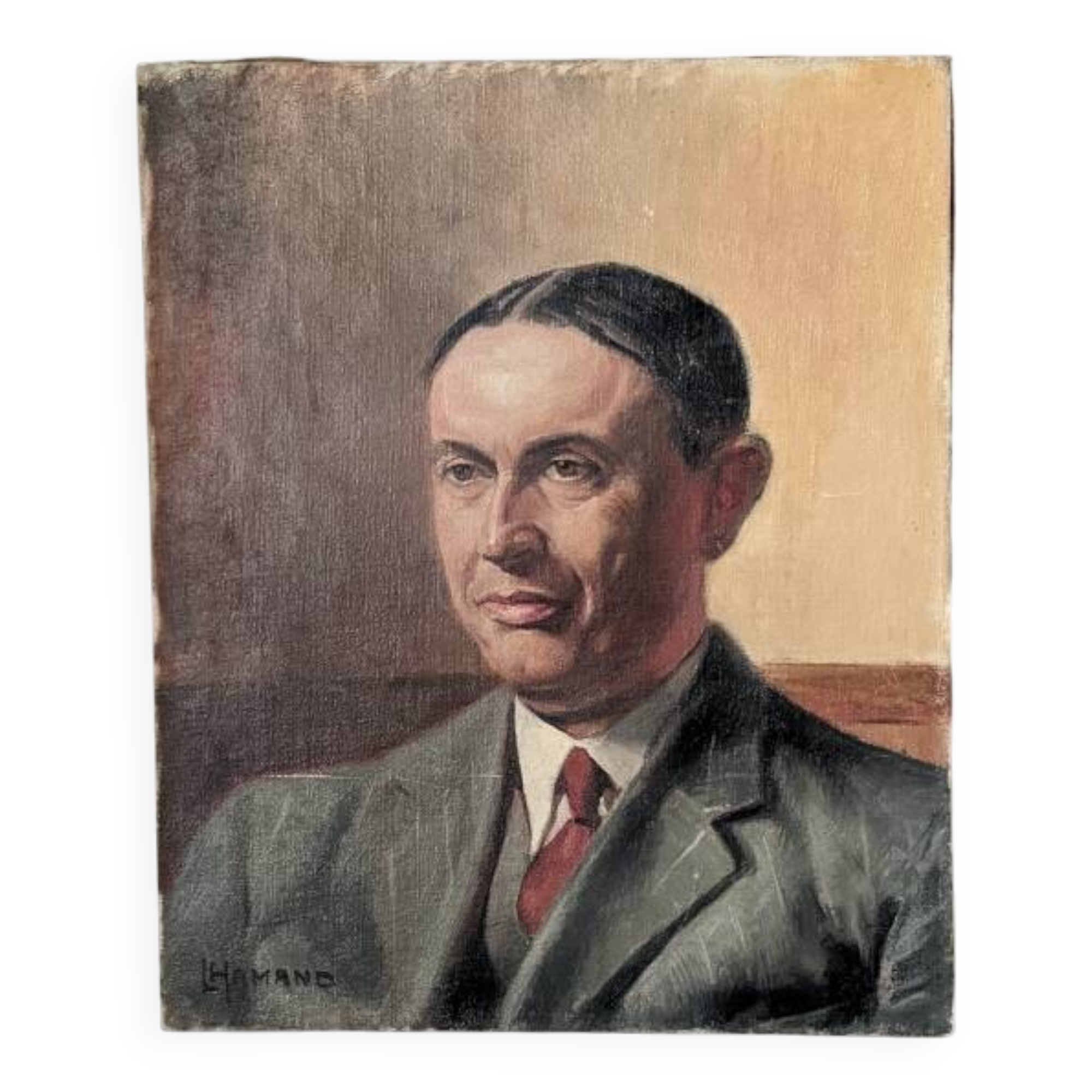 oil on canvas vintage portrait of an old man from the 20th century