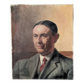 huile sur toile portrait vintage ancien homme XXème