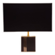 Lampe années 70 en laiton doré et cuir noir