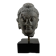 Sculpture of a Buddha head in grey schist from Gandhara, ancient Greece.