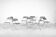Set of 9 chrome folding chairs with fabric from the 1970s.