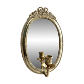 Grand porte-bougie mural vintage en miroir