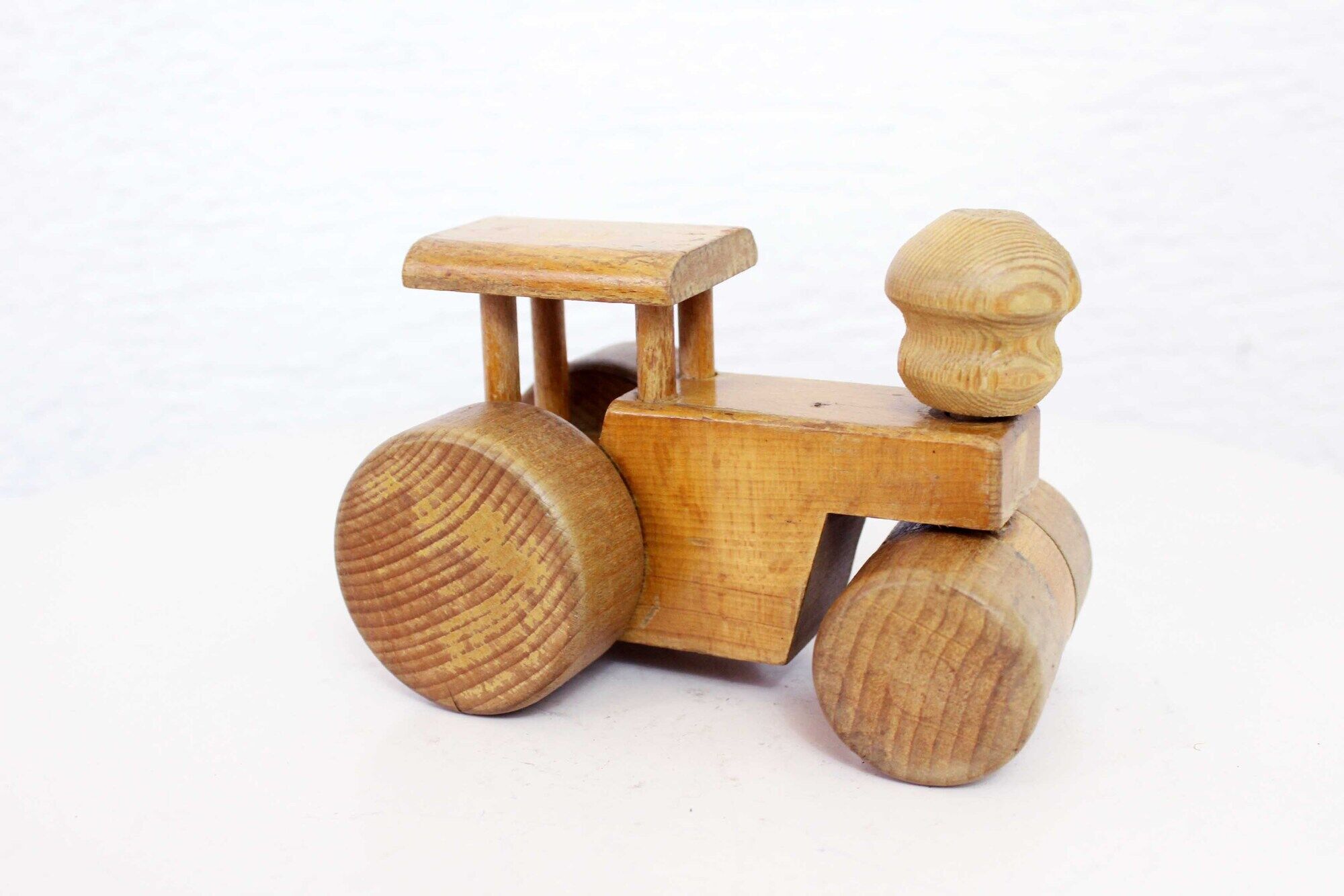 Old wooden toy "Spielgut", vintage tractor