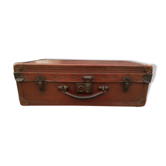 old wooden and leather suitcase