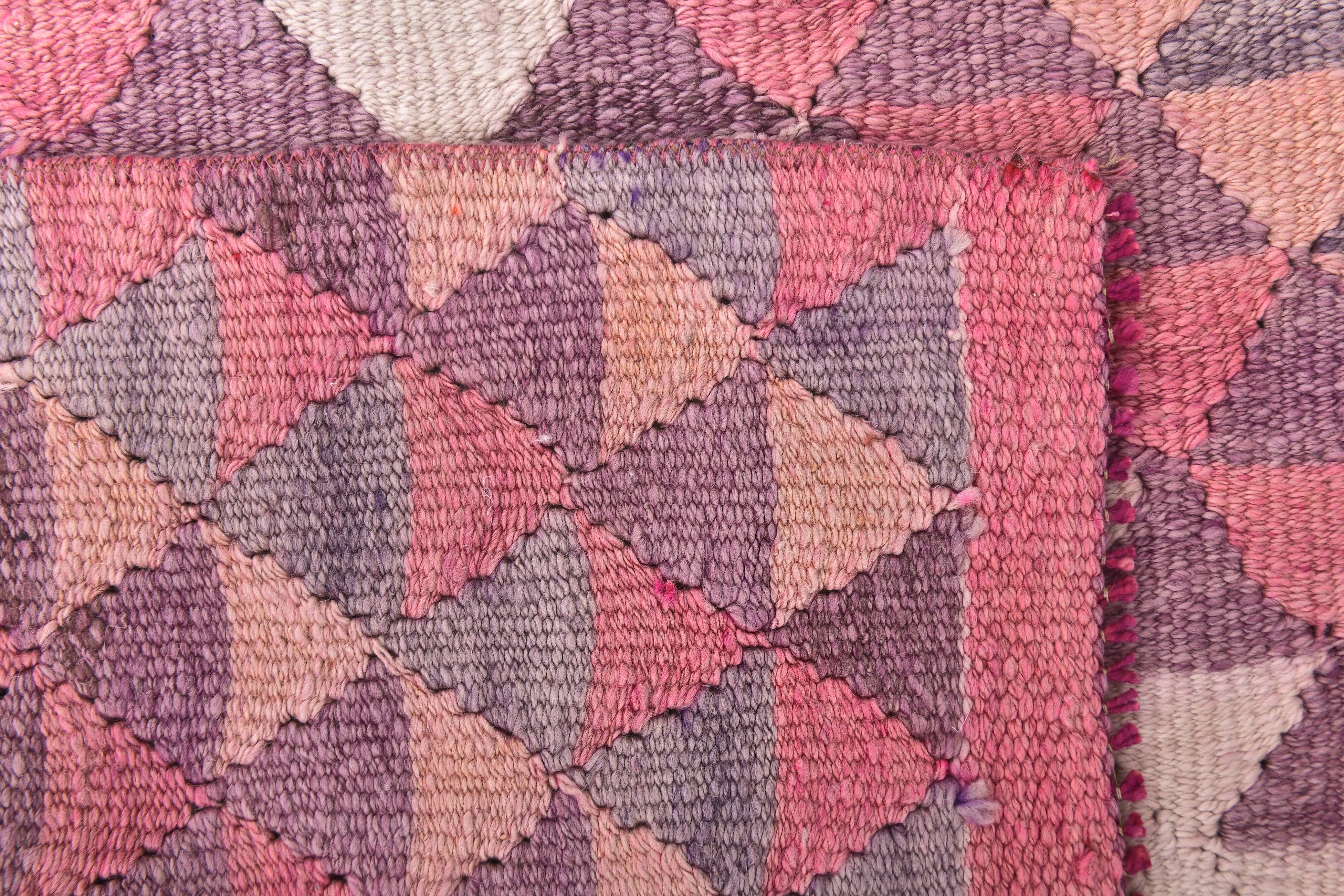 3x12 Pink & Beige Kilim Runner Rug 84x347Cm SK 34619