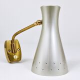 Pair of Articulated Conical Wall Lights in Stilnovo Style, Wall Lamps Italy, 1950s