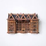 Important bird cage - aviary representing a house early 20th century l 158 cm