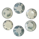 Set of 6 mismatched antique earthenware dinner plates