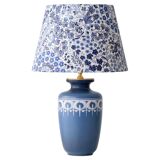 Dutch blue and white ceramic table lamp, 1977, with a new Liberty London shade.