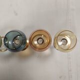 Set of colored stemmed glasses