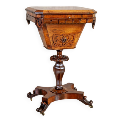 Table de couture du 19ème siècle en palissandre