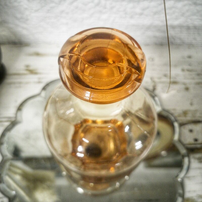 Art Deco pink decanter