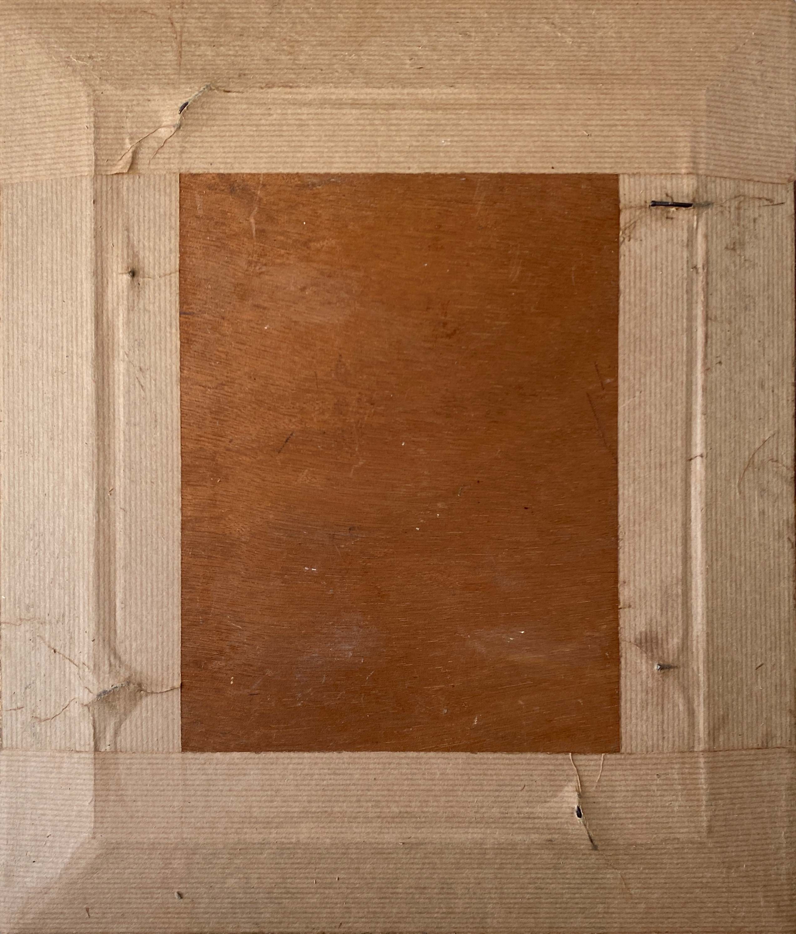 HSP painting "winter landscape - snowy chalet" signed G. Cibiale + frame