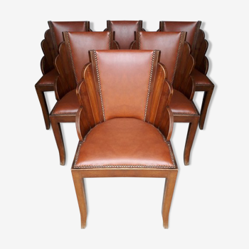 Suite de 6 chaises époque art deco 1930
