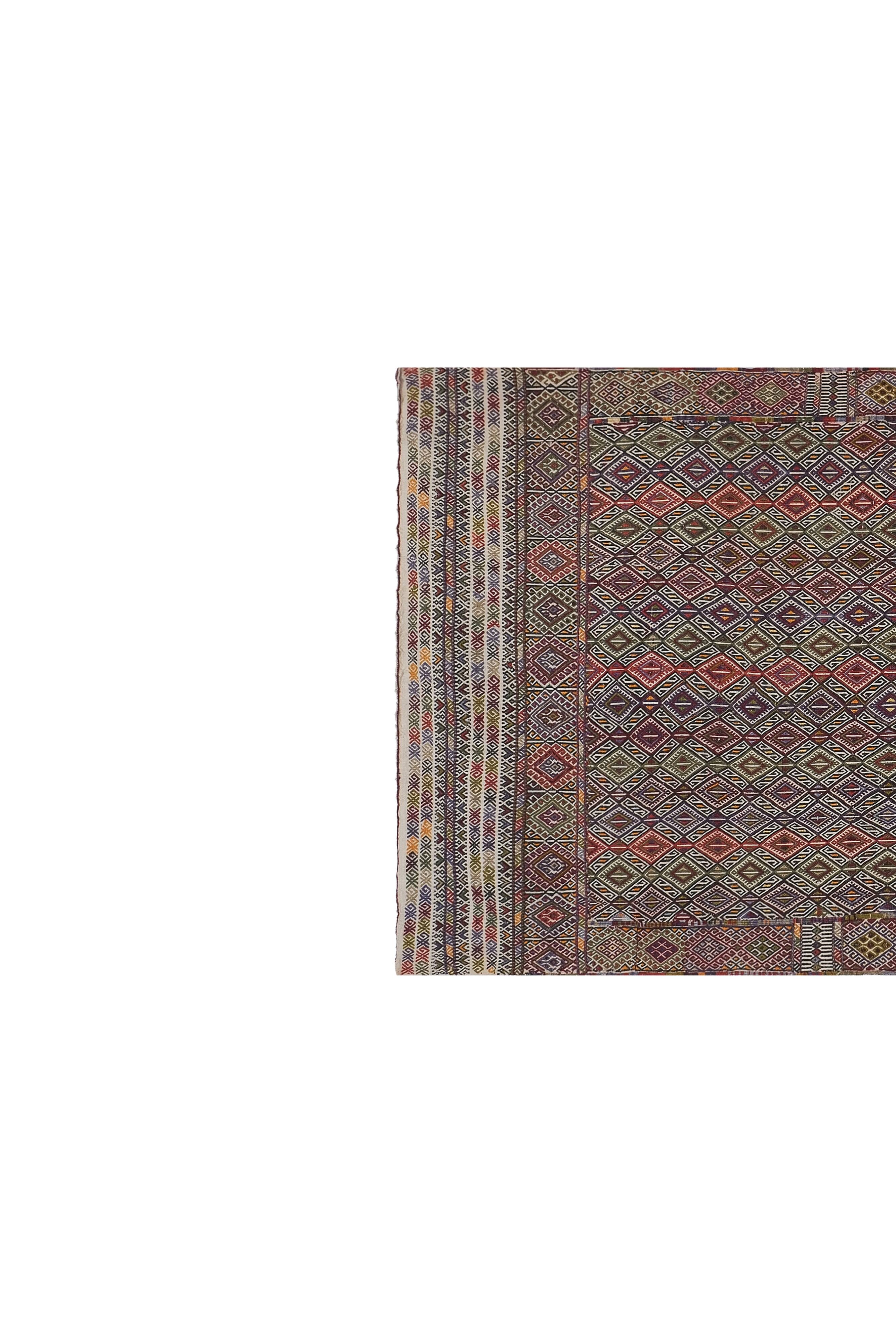Vintage Turkish Oushak Rug Handwoven 141x356 cm
