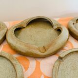 Set of 7 stoneware ashtrays