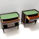 Ebonized Walnut and Beech Nightstands, Tomaso Buzzi Style, 1950s