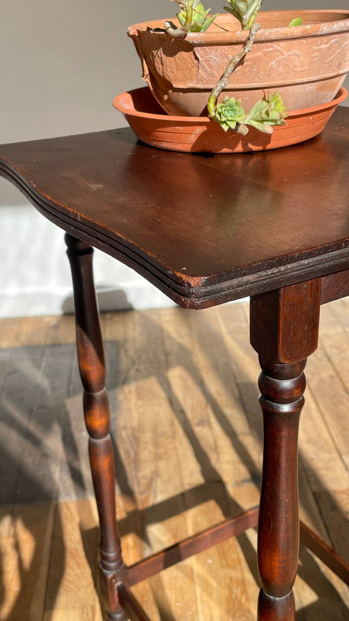 Turned Wood Style Bedside Table