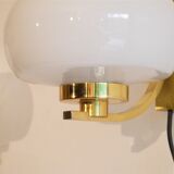 1970 brass and glass sconces pair