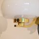 1970 brass and glass sconces pair