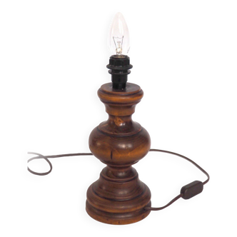 Turned wooden lamp base