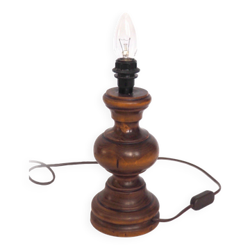 Turned wooden lamp base
