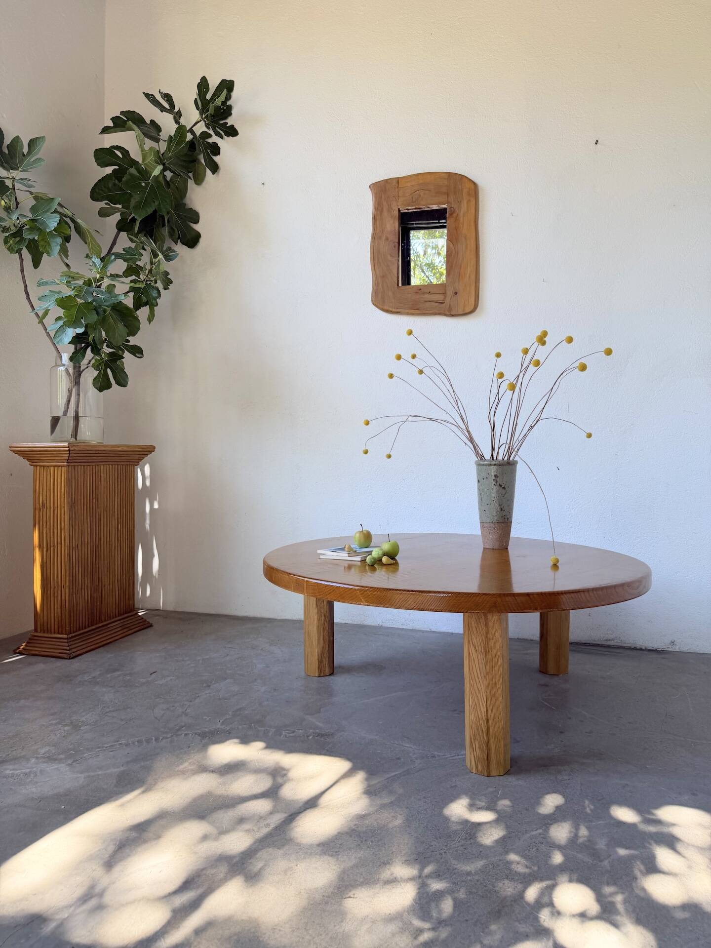 Brutalist organic mirror wood 1960s