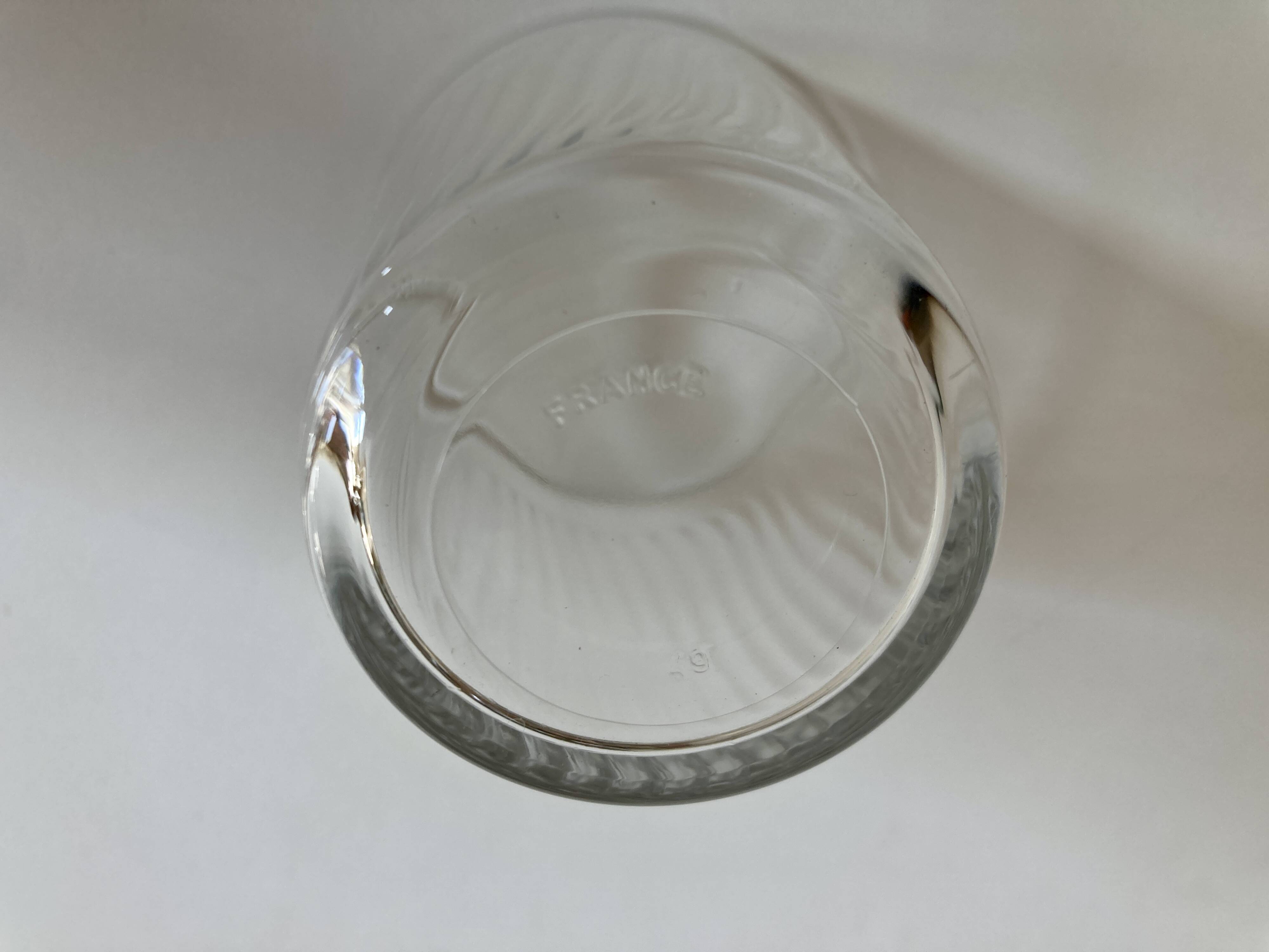 Set de 6 verres gobelets de verre pressé ondulations 1960 France
