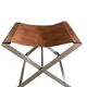 FOLDING STOOL KNOWN AS "PLOYANT" IN BRUSHED STEEL AND LEATHER, SIGNED AMAURY WATINE