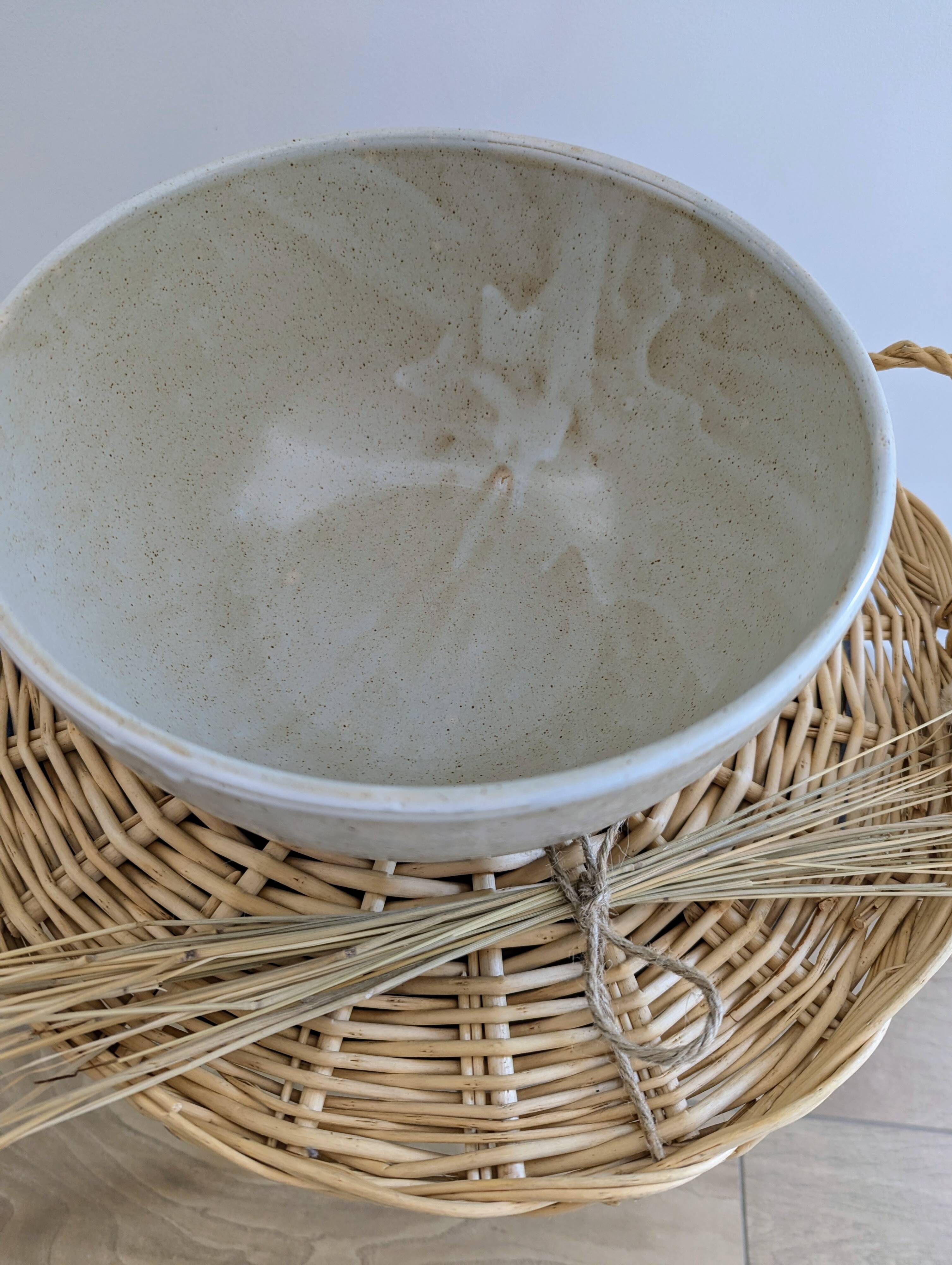 Large vintage stoneware salad bowl