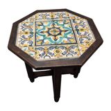 Table d'appoint vintage d'Europe du Sud avec plateau en carrelage, 2e moitié du 20e siècle