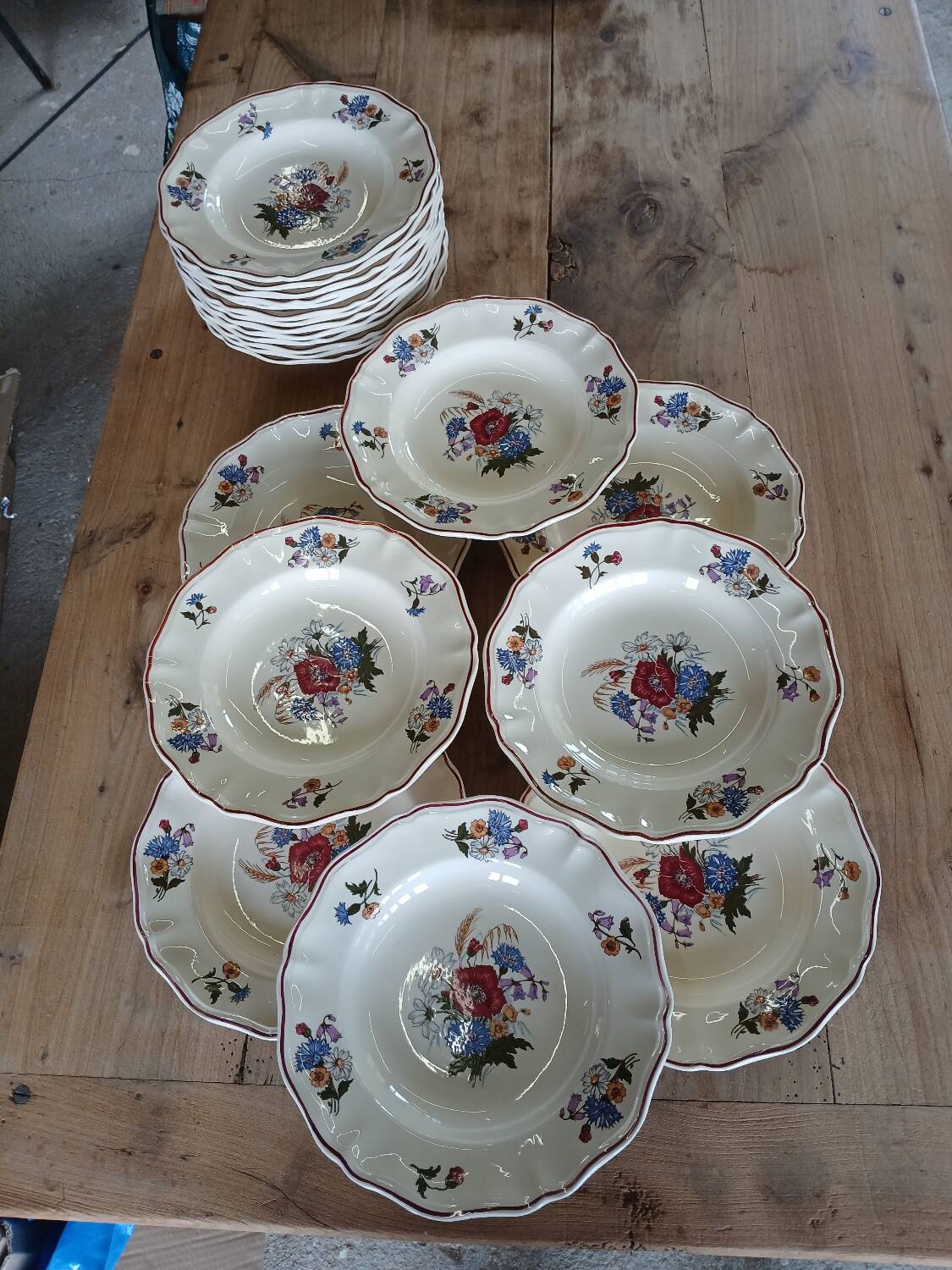 21 old Sarreguemines soup plates