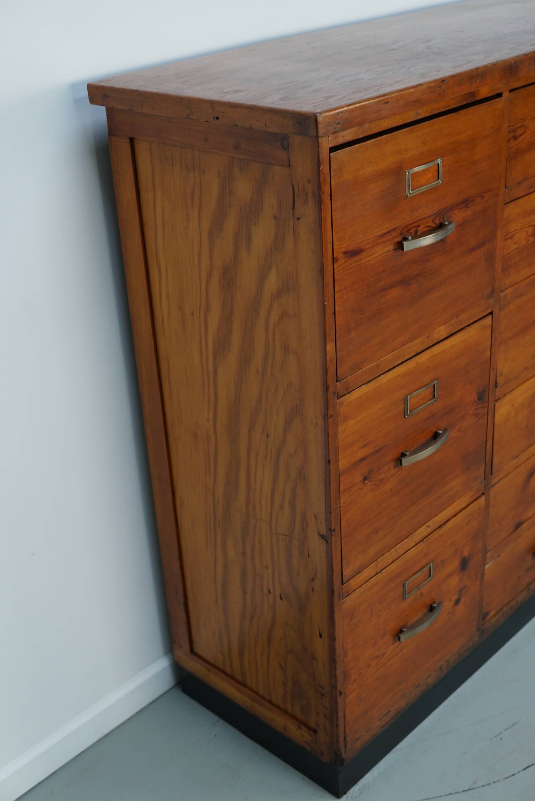 Dutch Pitch Pine Apothecary / Filing Cabinet or Sideboard, 1930s