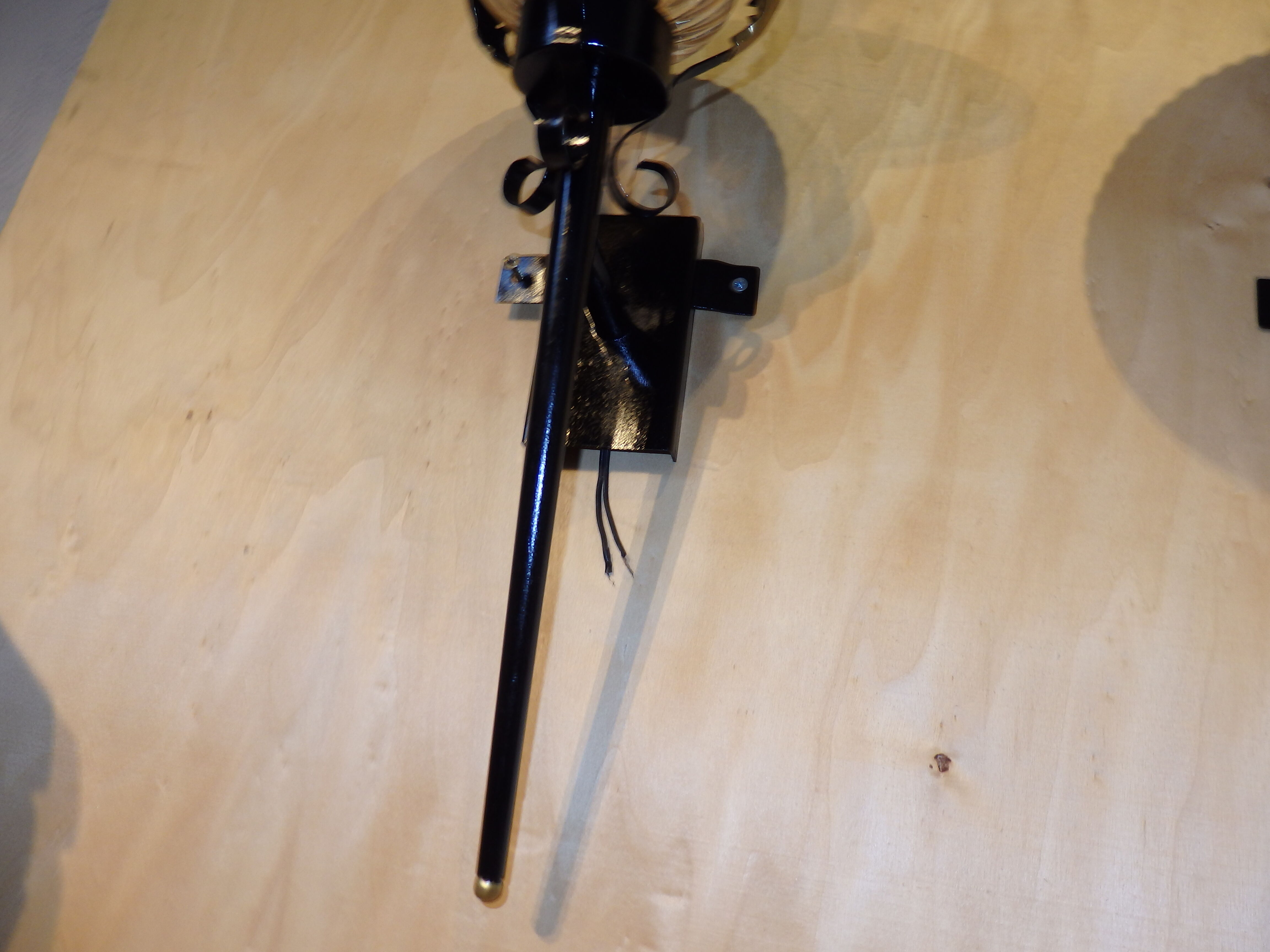 Pair of vintage torch wall lamps