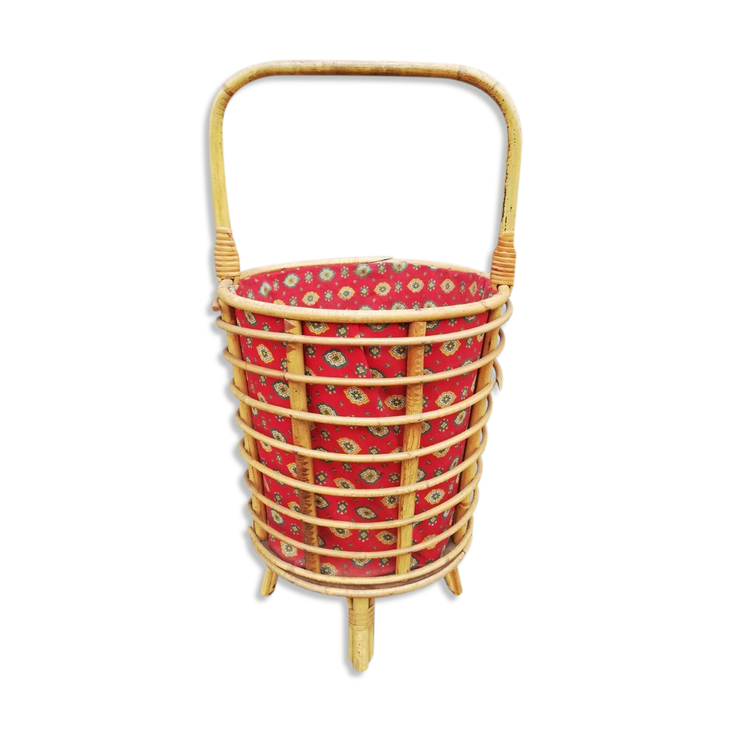 Rattan basket 60s