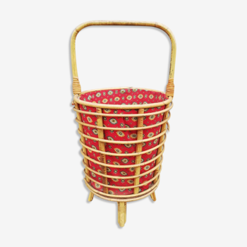 Rattan basket 60s