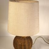 Rattan table lamp and fabric