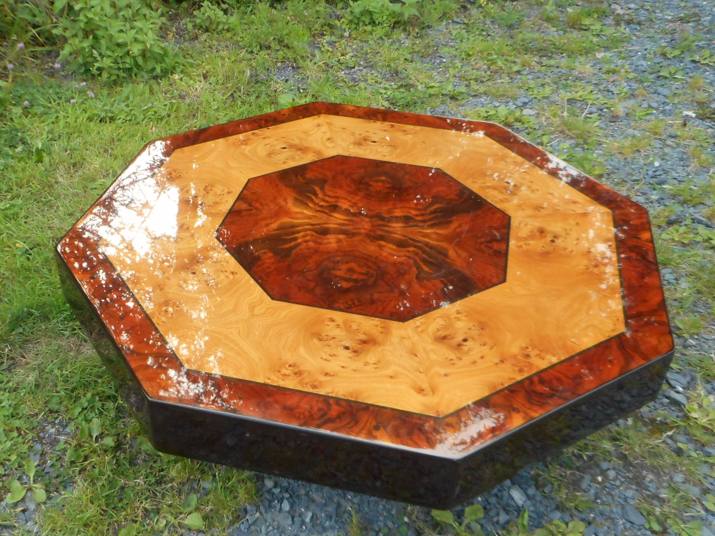 Coffee table in magnifying glass 70s by Guy Lefevre for the house Jansen