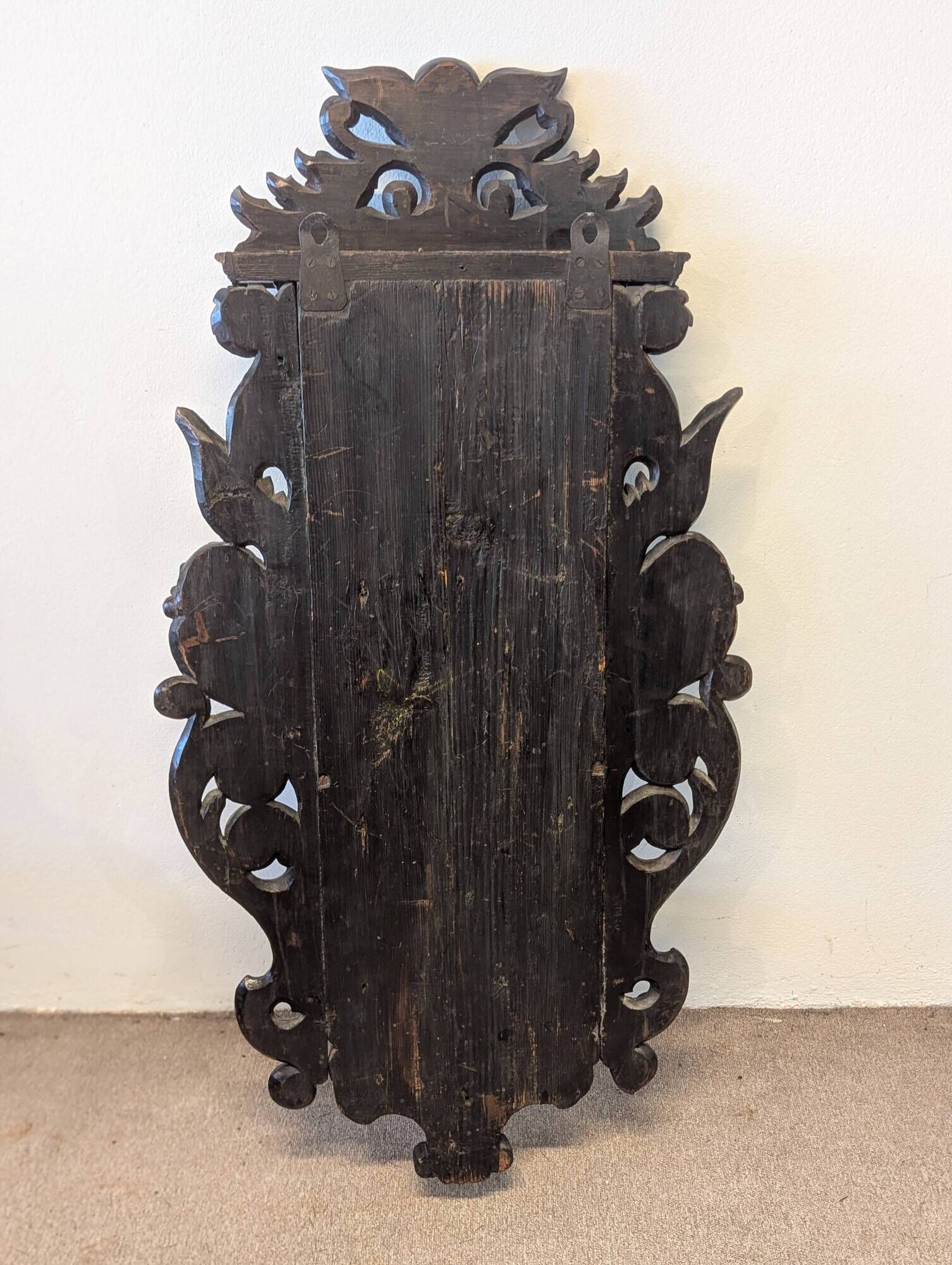 Large Flemish neo-Renaissance wall mirror in carved wood – late 19th century