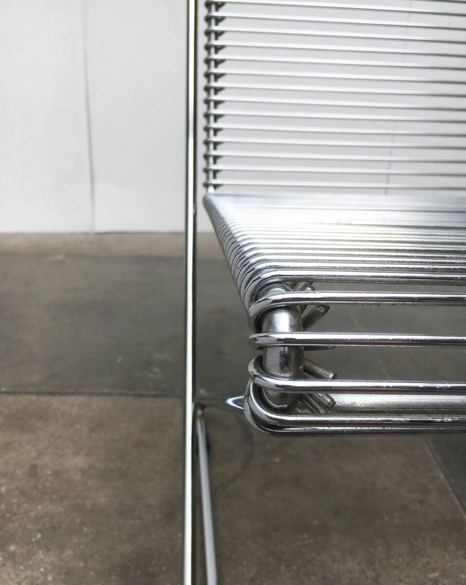 Vintage German Kreuzschwinger lounge chair by Till Behrens for Meyer Stahlmöbel, 1980s.