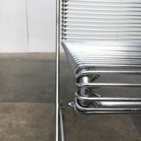 Vintage German Kreuzschwinger lounge chair by Till Behrens for Meyer Stahlmöbel, 1980s.